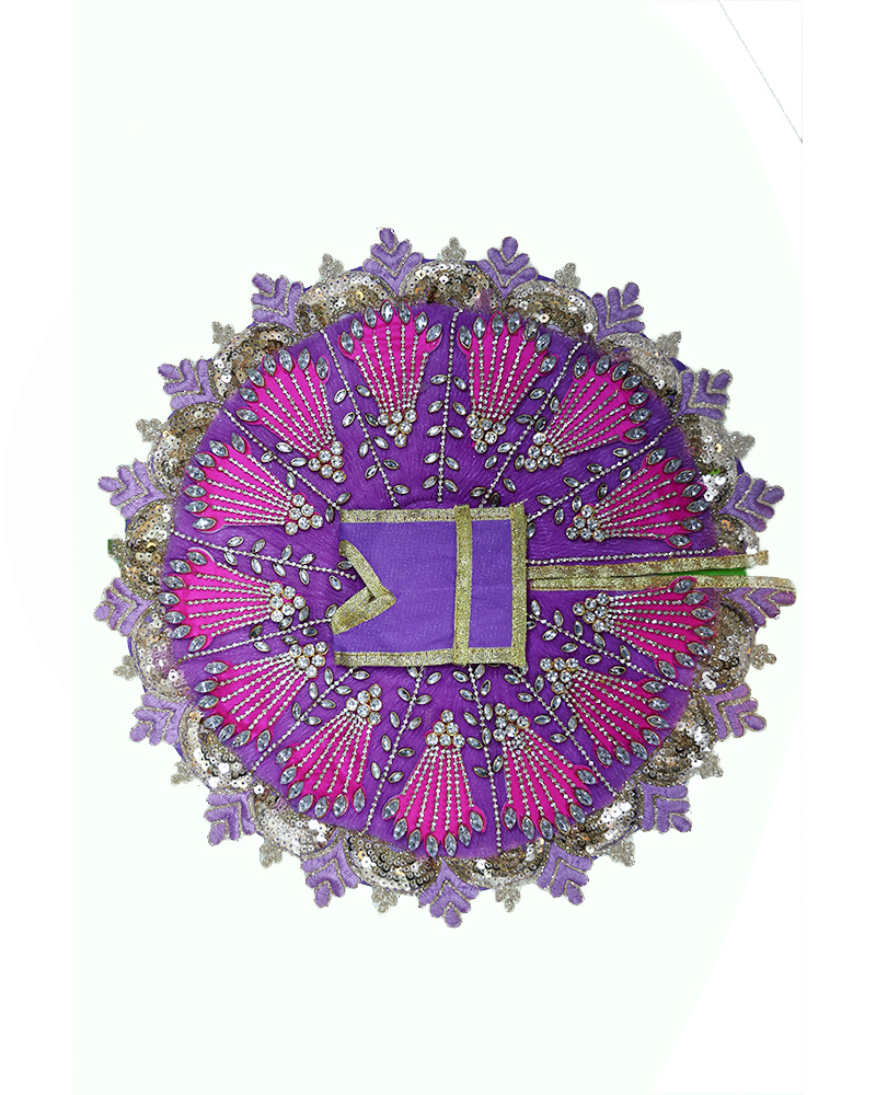 Purple And Pink Embroidered Laddu Gopal Dress With Stone Work