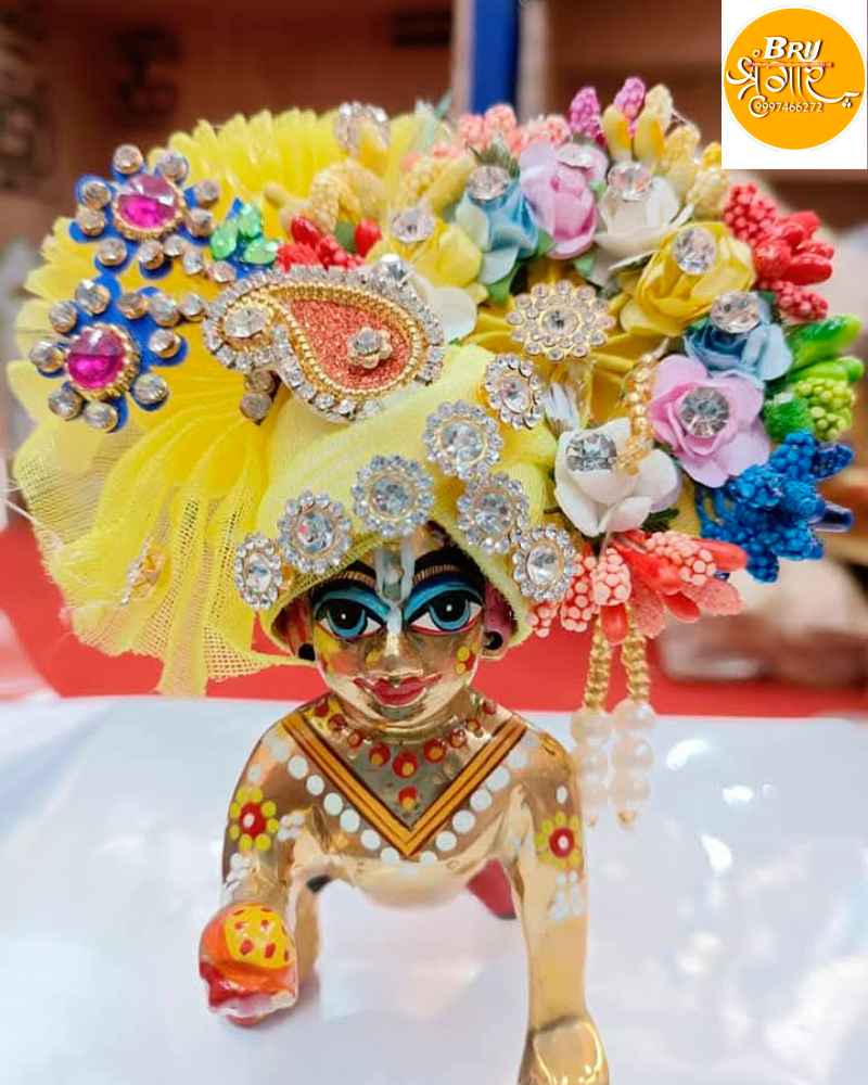 Laddu Gopal Idols Pagdi Designer Mukut Set Random Colours