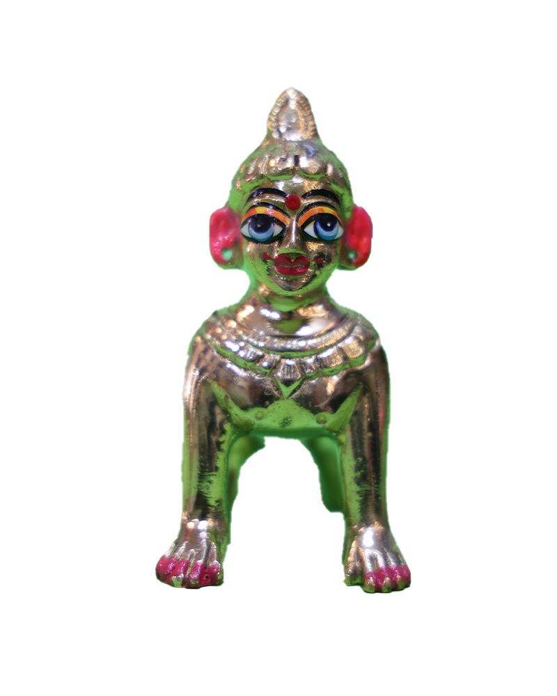 Golden Metallic Bal Gopal Idol Crawling Baby Krishna Statue