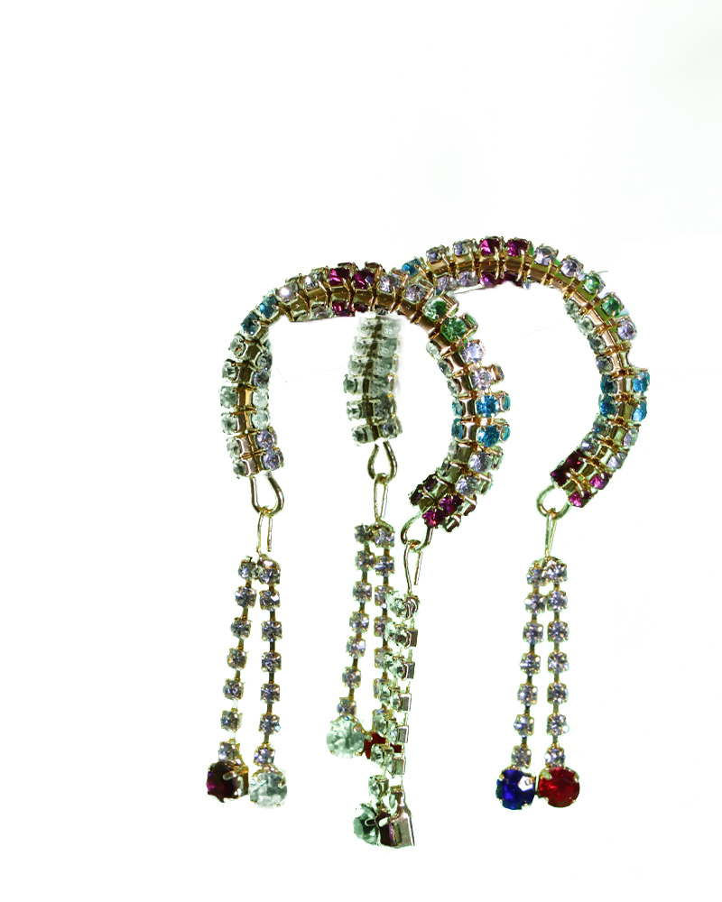 Colorful Crystal Chain Drop Bracelets Multi-stone Hand Bracelets