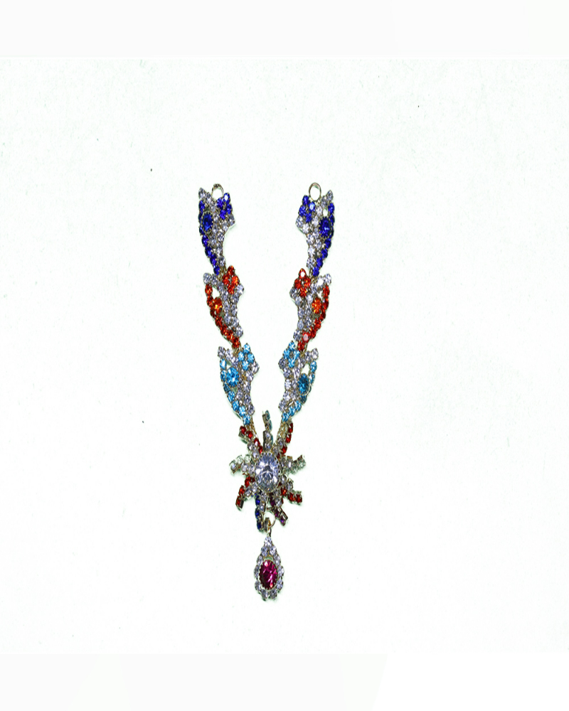 Colorful Rhinestone Adornment With Dangling Crystals Unique Fashion Accent
