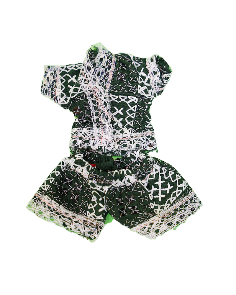 Dark Green & White Patterned Laddu Gopal Night Suit Cozy And Traditional Sleepwear