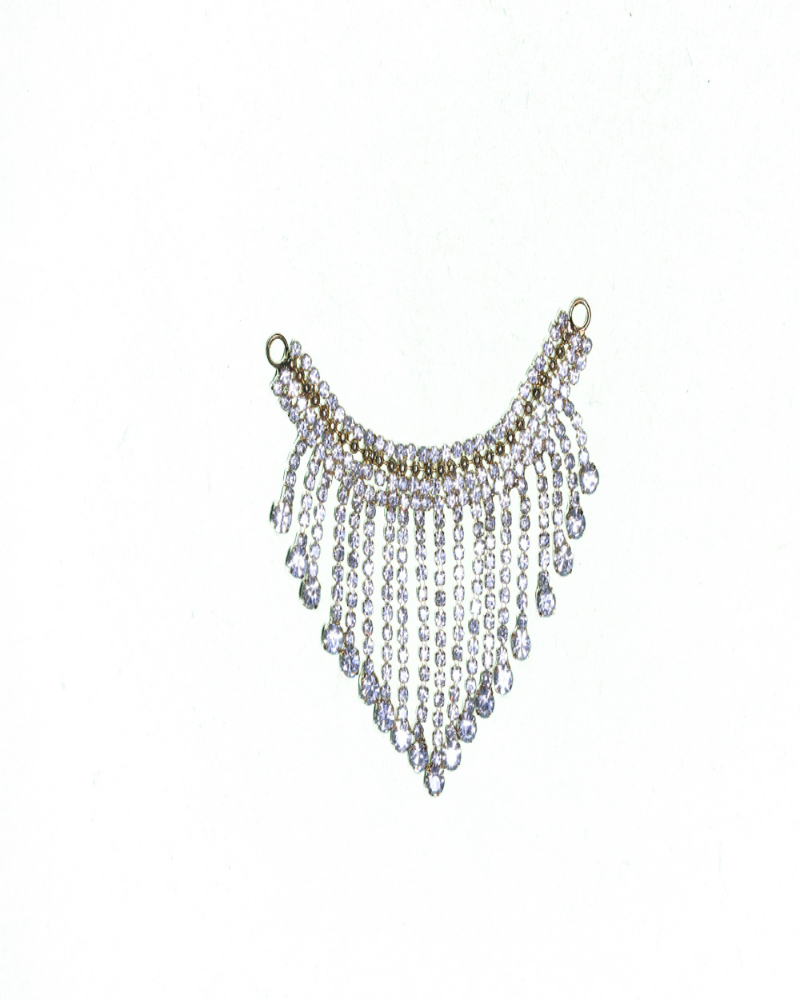 Dazzling Crystal Accessory Semi Circular Decorative Piece