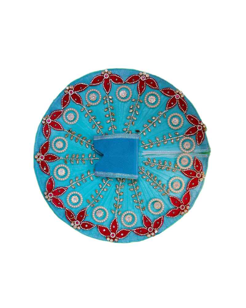 Designer Sky Blue Laddu Gopal Poshak Fancy Style