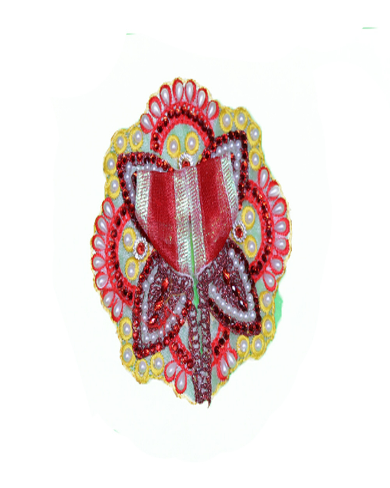 Designer Red & Yellow Laddu Gopal Poshak With Petal Design