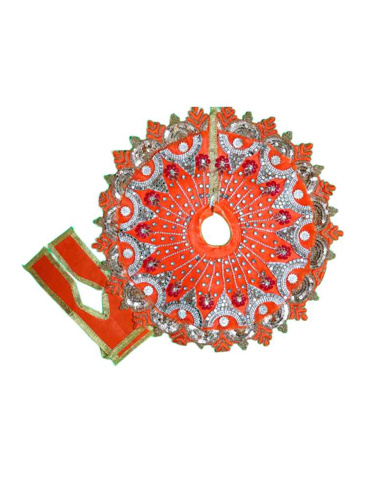 Elegant Orange Laddu Gopal Dress With Embroidered Patterns