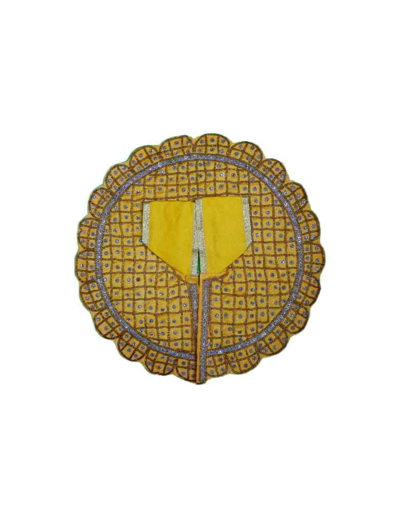 Elegant Yellow Laddu Gopal Dress With Hand Embroidery