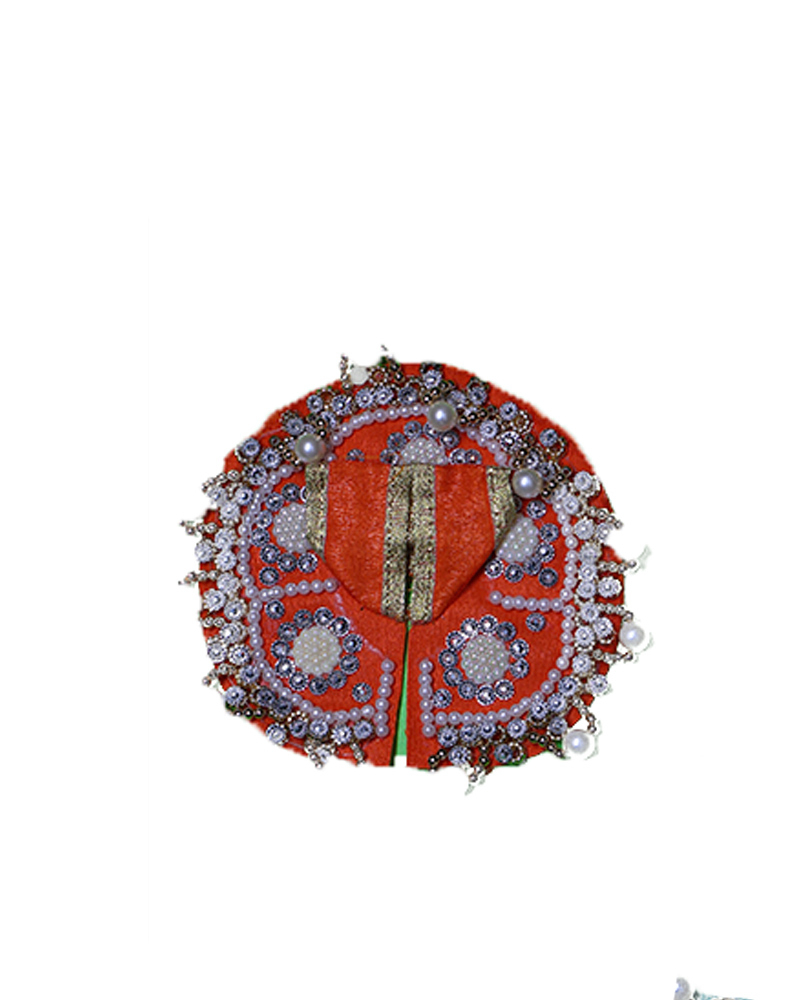 Elegant Bal Gopal Dress In Orange With Intricate Bead Embellishments
