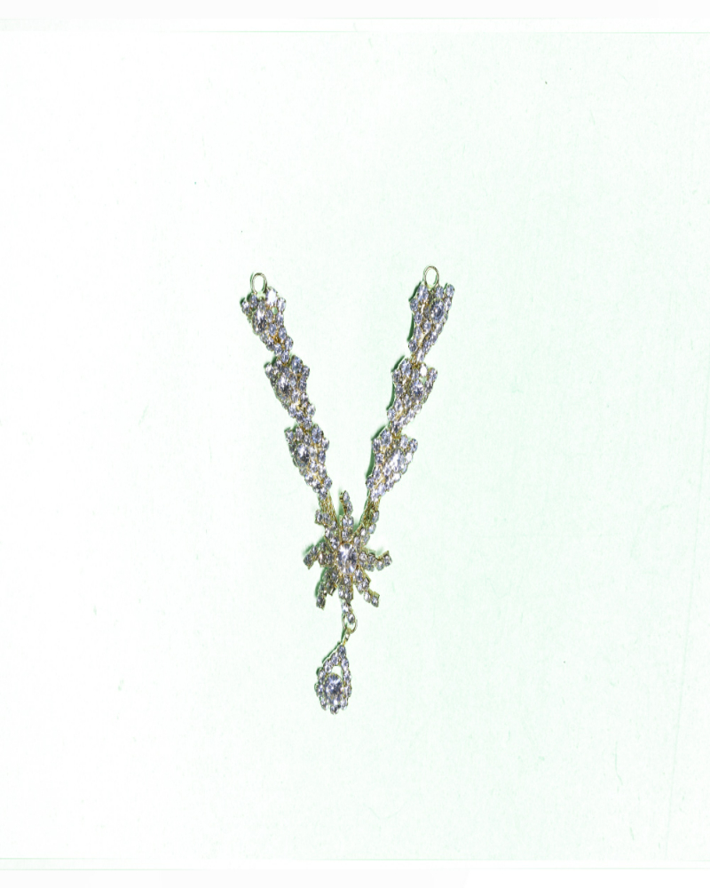 Elegant Rhinestone Leaf Cluster Jewelry Piece Sparkling Accessory