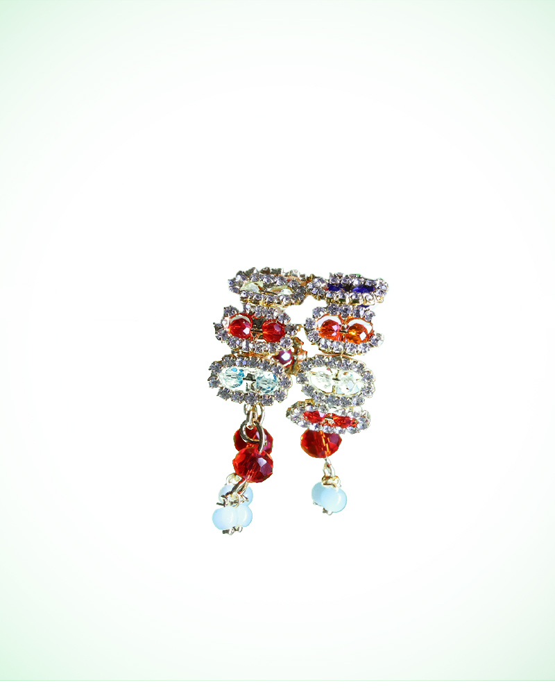 Exquisite Multi-color Stone & Crystal Deity Bracelets For Laddu Gopal And Other Idols