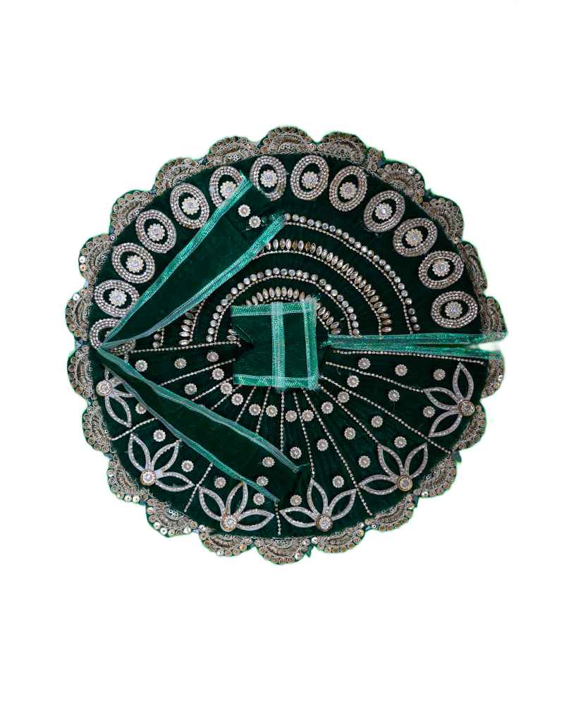 Green Velvet Laddu Gopal Dress With Heavy Embroidery