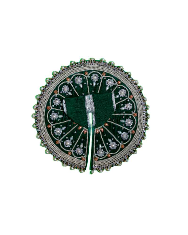 Designer Green Velvet Laddu Gopal Dress