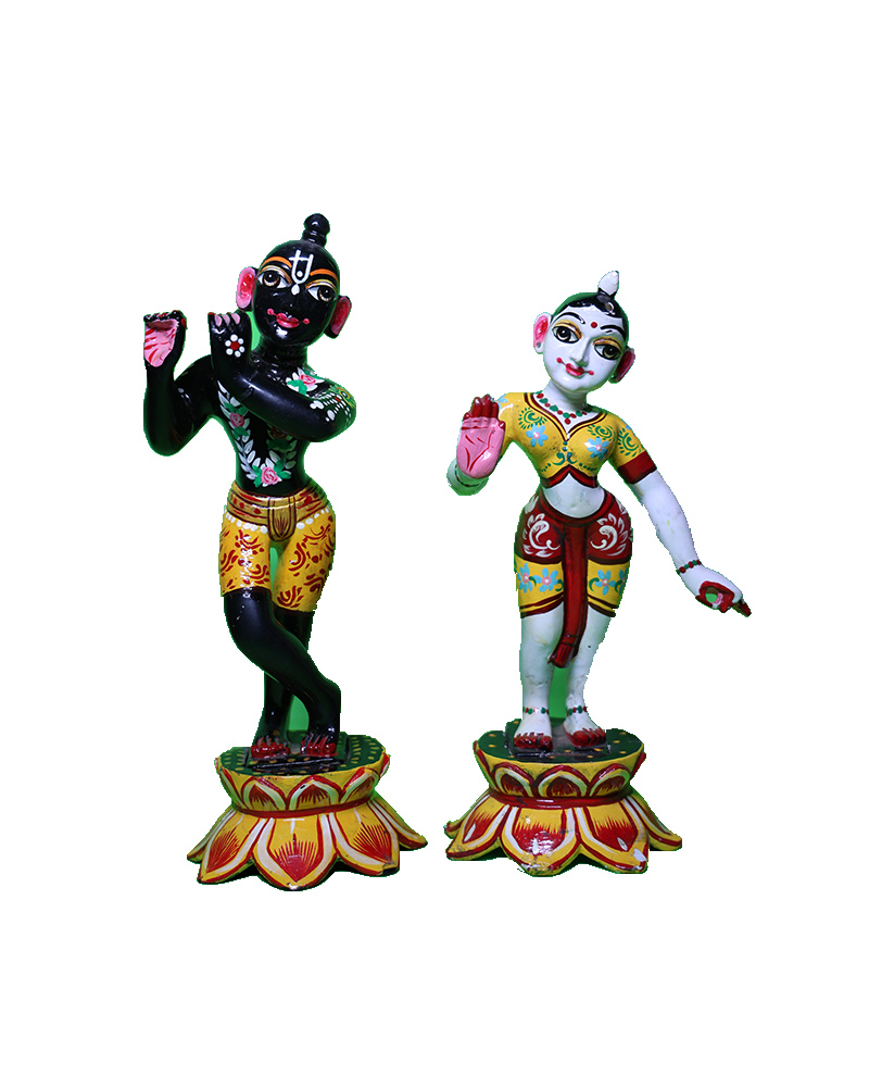 Hand-painted Radha Krishna Idols Traditional Hindu Deities