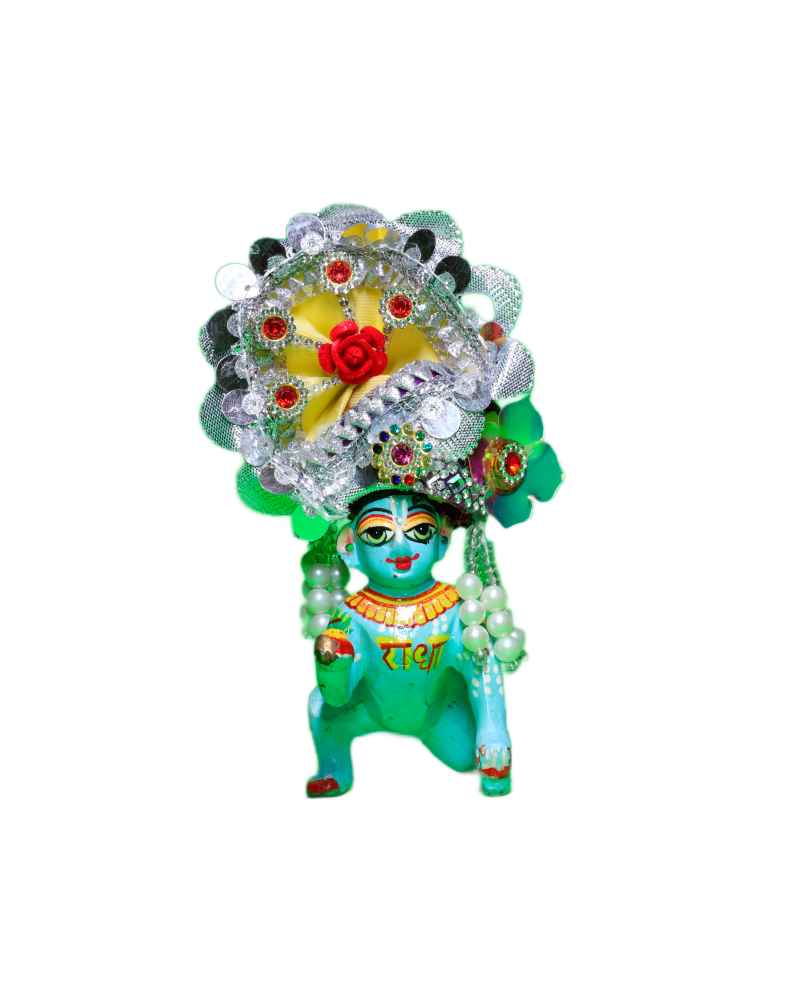 Handcrafted Laddu Gopal Pugree With Colorful Accessories
