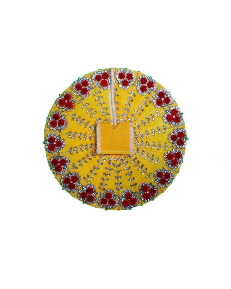 Handcrafted Yellow Laddu Gopal Dress With Butti Design