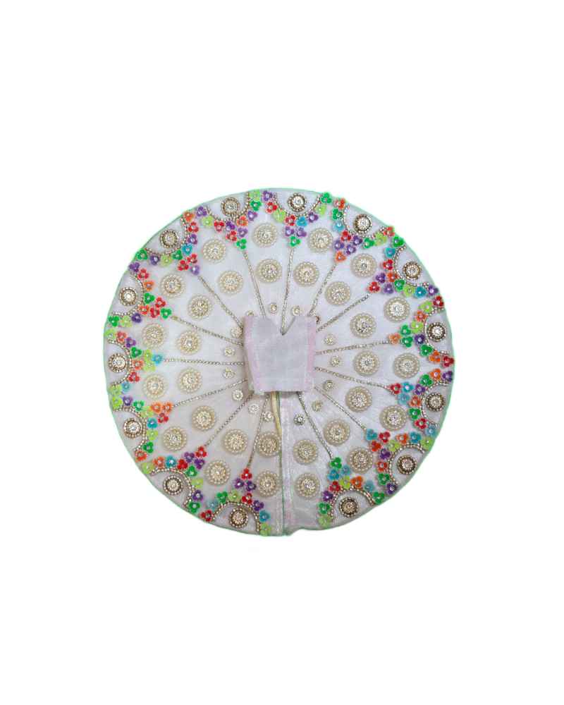 Traditional Handwork White Dress For Laddu Gopal