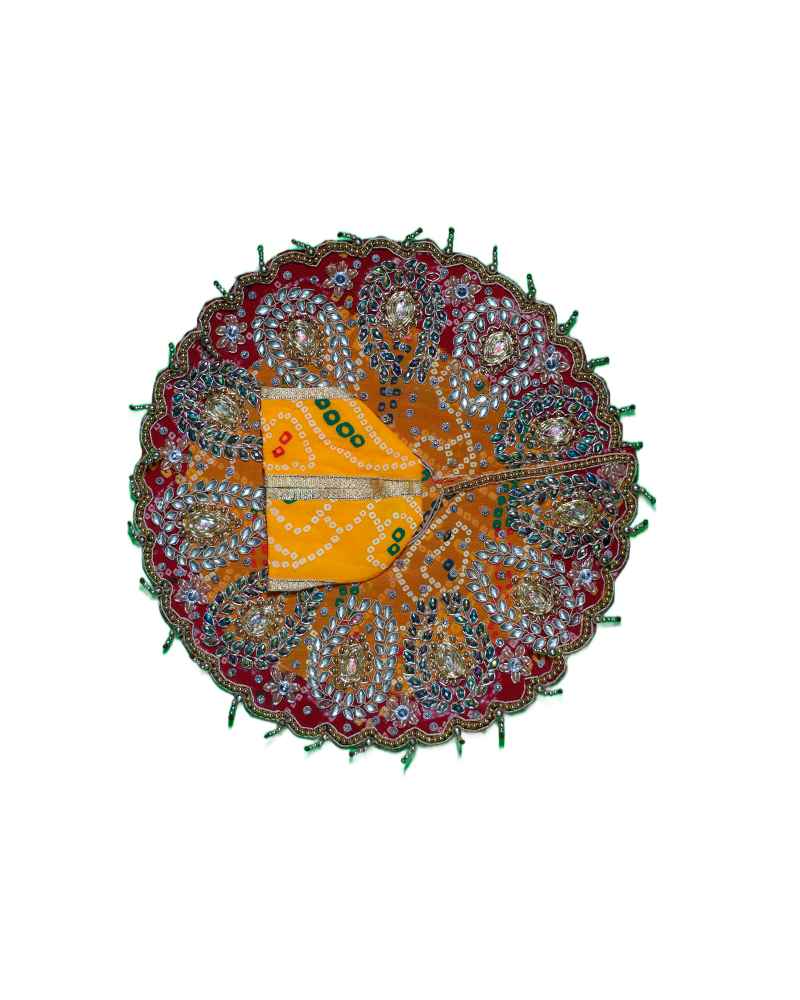 Yellow Laddu Gopal Dress With Embroidery And Stone Work