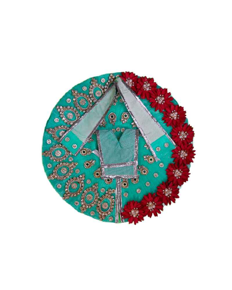 Round Style Sky Blue Laddu Gopal Dress With Floral Print