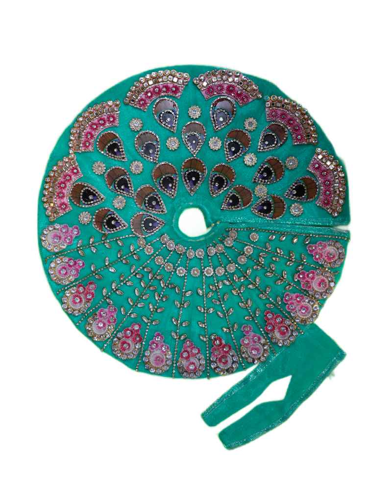 Elegant Blue Laddu Gopal Dress With Pearl Stone Embellishment