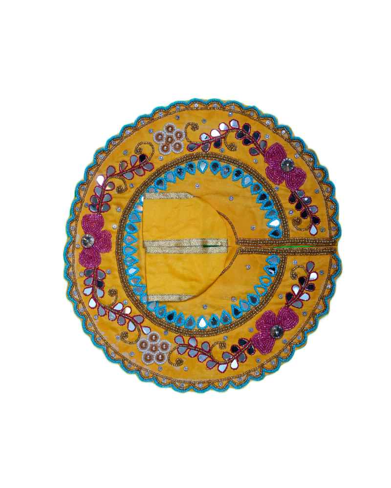 Yellow Laddu Gopal Dress With Zari Work