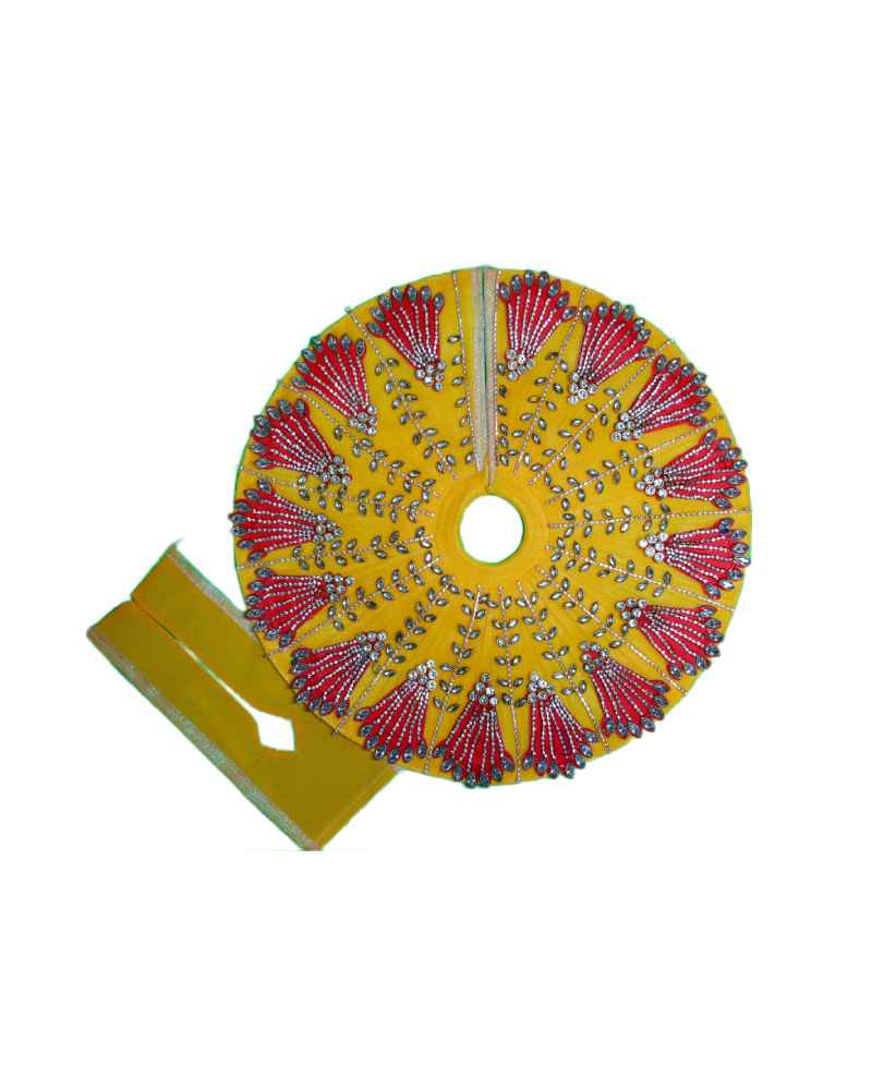 Laddu Gopal Yellow Dress Zari And Gota Patti Work