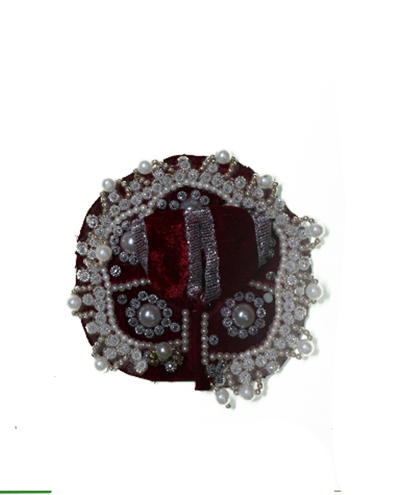 Luxurious Bal Gopal Dress In Deep Red With Silver Bead Embellishments