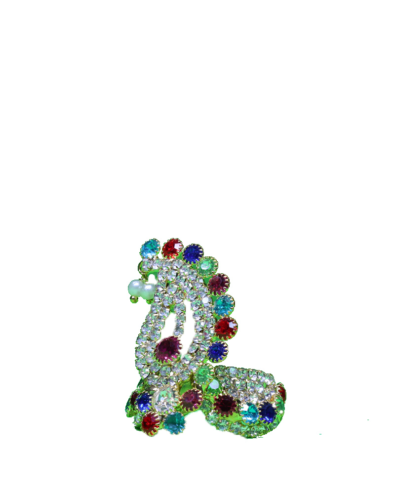 Multicolor Gemstone Laddu Gopal Mukut With Pearl Accent