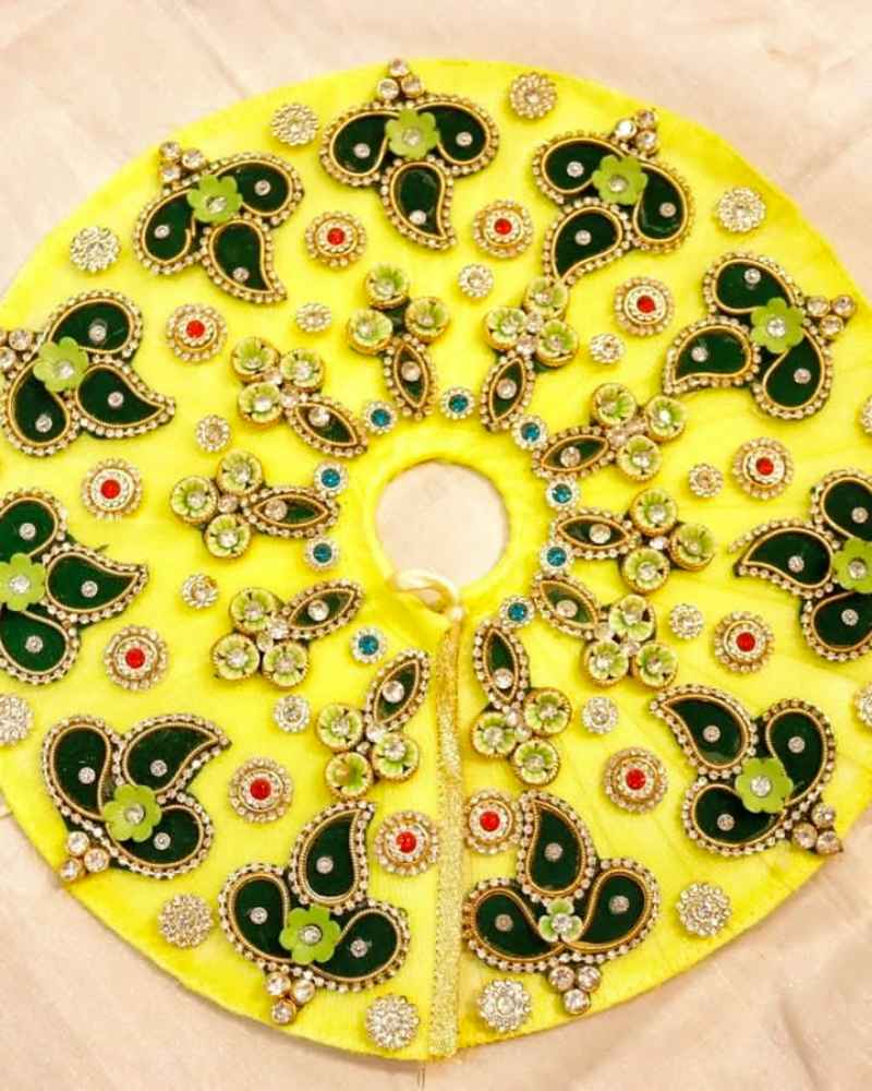 Special Janmashtami Laddu Gopal Dress With Heavy Booti Work In Yellow