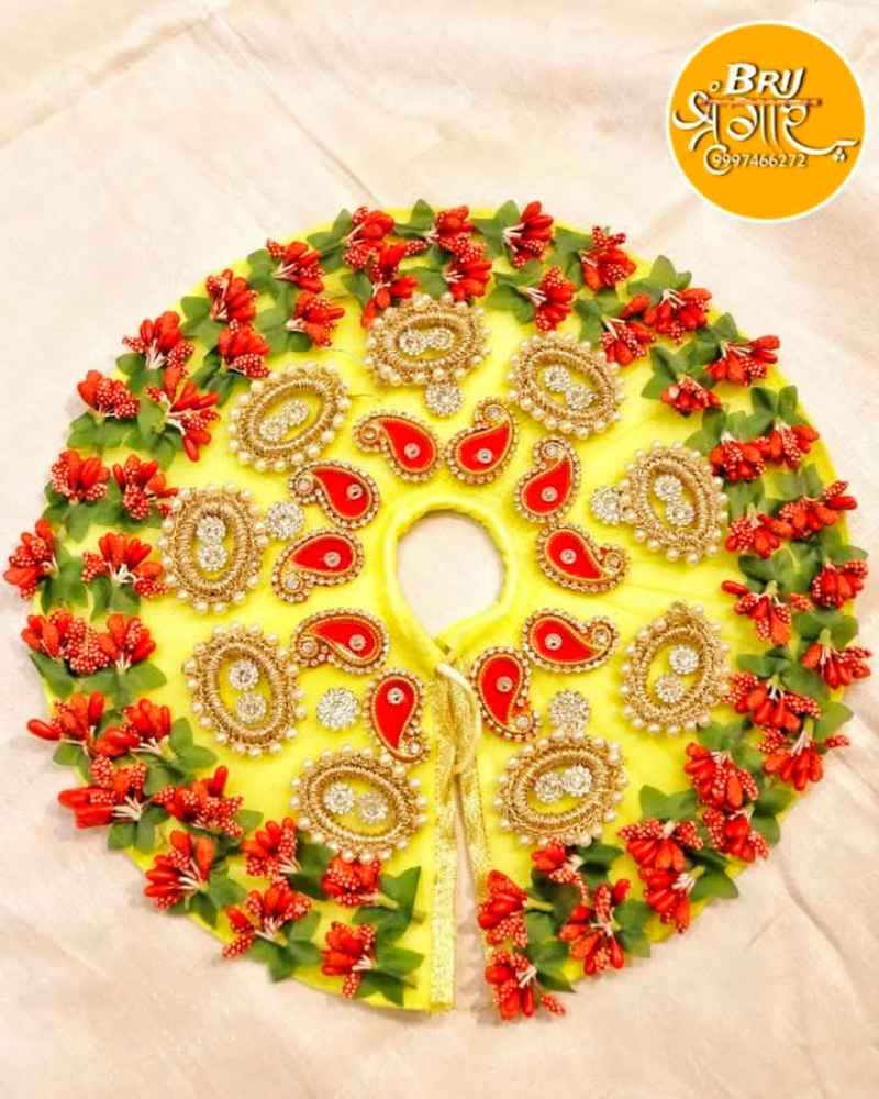 Laddu Gopal Dress With Pagdi Gopal Ji Designer Dress Yellow Colour