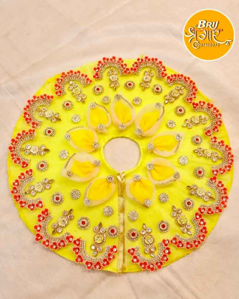 Lord Krishna Dress Traditional Yellow Poshak With Elegant