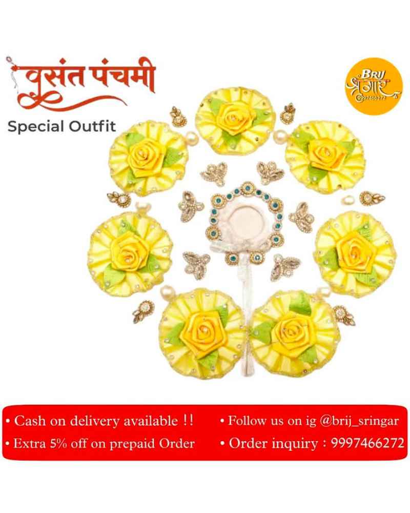 Krishna Dresses Floral Maang Tikka In Yellow Color