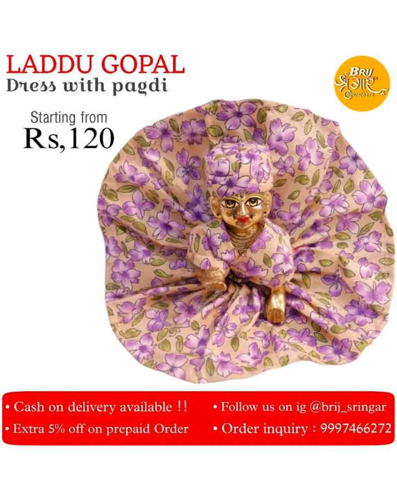 Laddu Gopal Dress With Pagdi Flower Style
