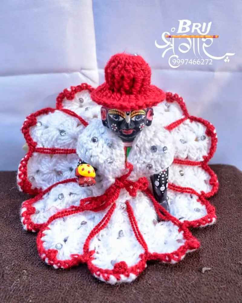 Woolen Flower Dress For Kanha Ji