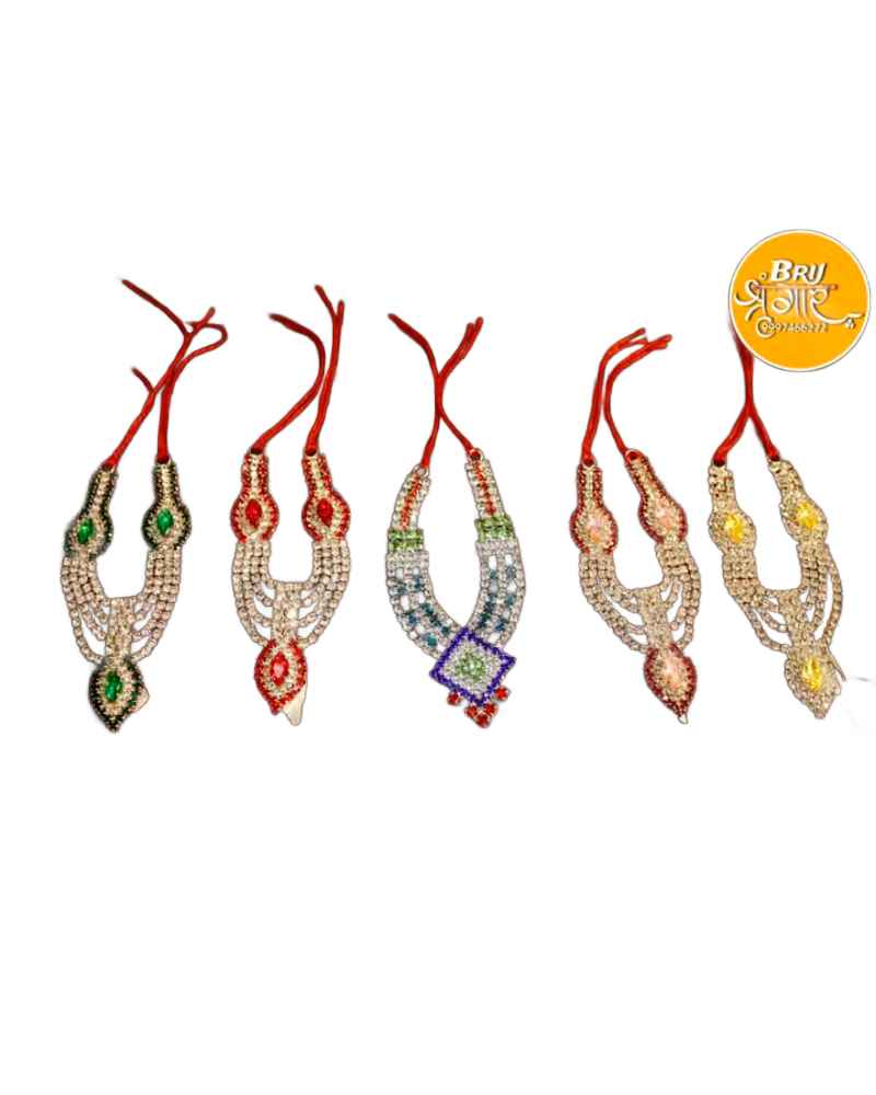 Krishna Prema Ruby Red Multi Strand Rhinestone Necklace Elegant Jewelry