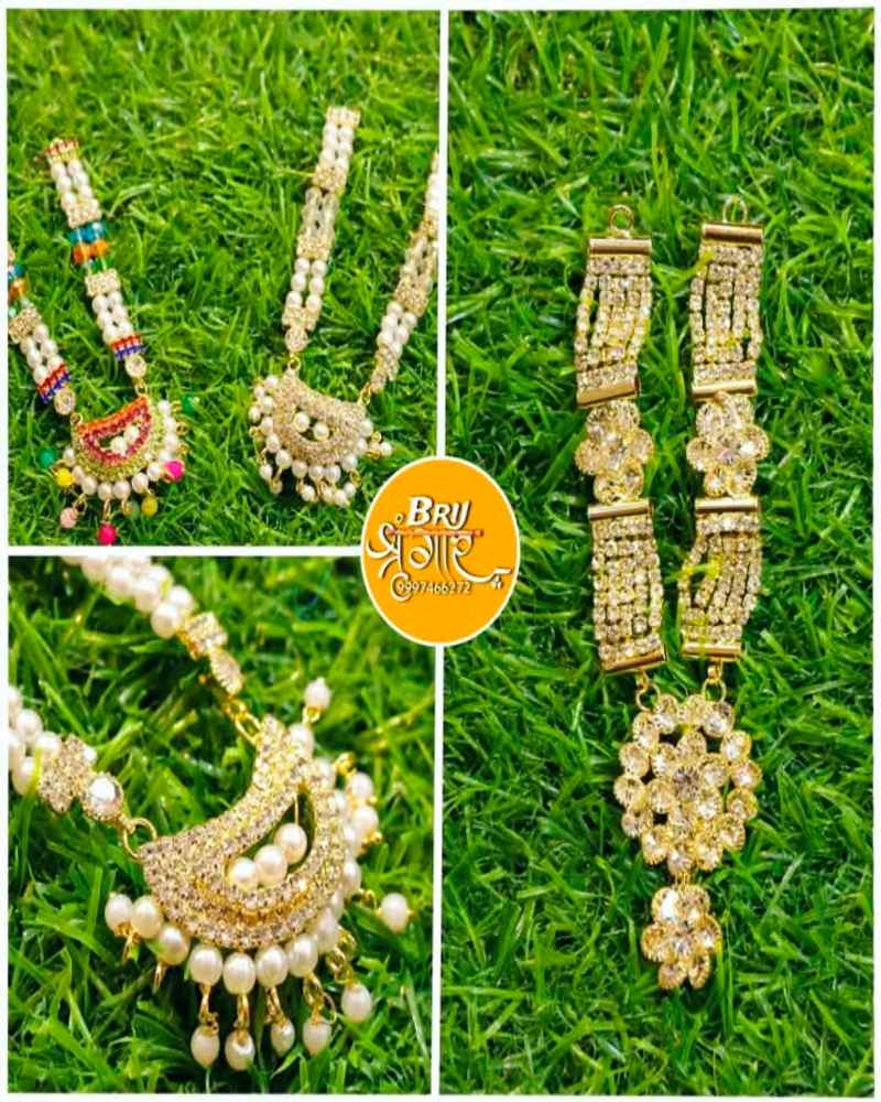 Necklace Jewellery Set Gold Plated Copper Necklace Set For Idols