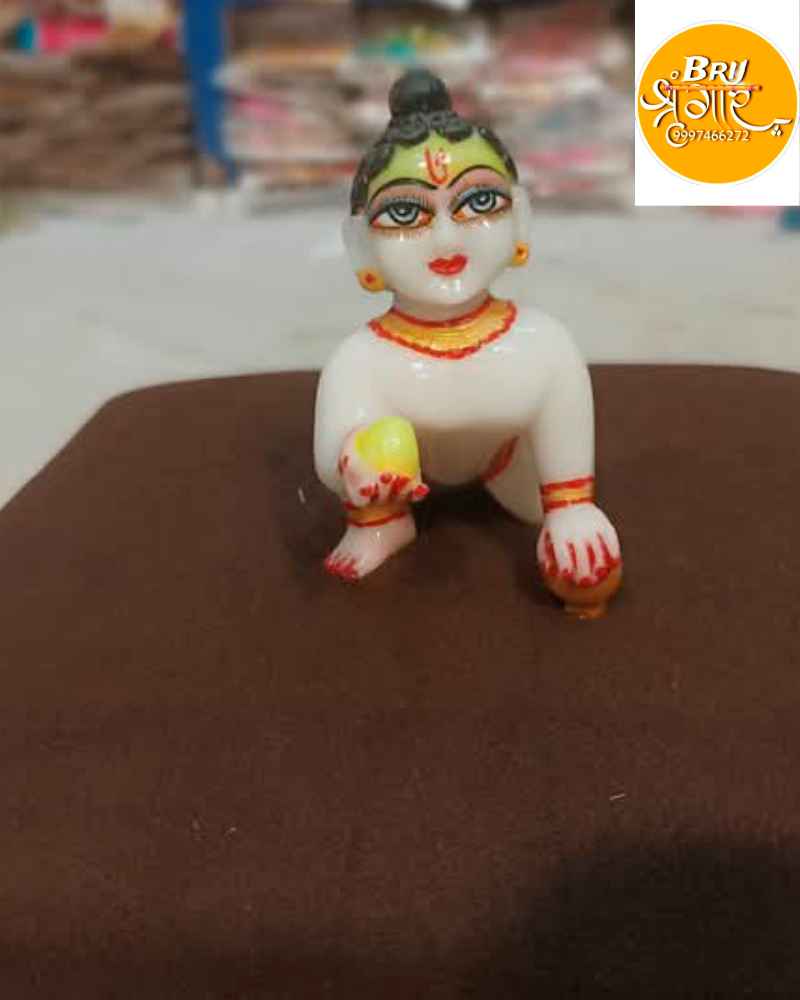 Marble Dust Laddu Gopal Kanha Ji Statue Bal Gopal Idol Murti For Home Temple Decor