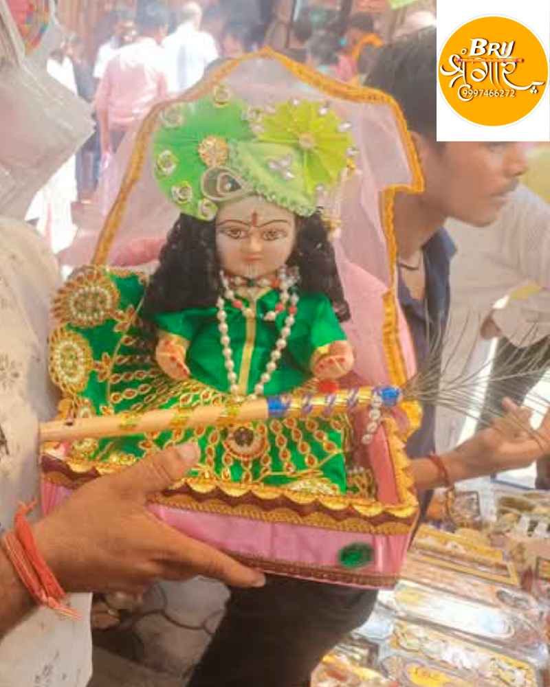 Shri Vrindavan Collection Handmade Dress For Bal Radha Idol
