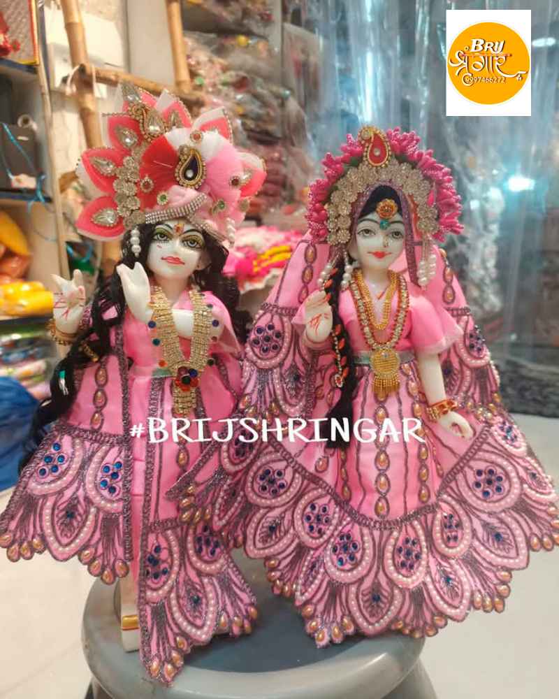 Radha Krishna Jodi Dress With High Quality Handwork For Temple