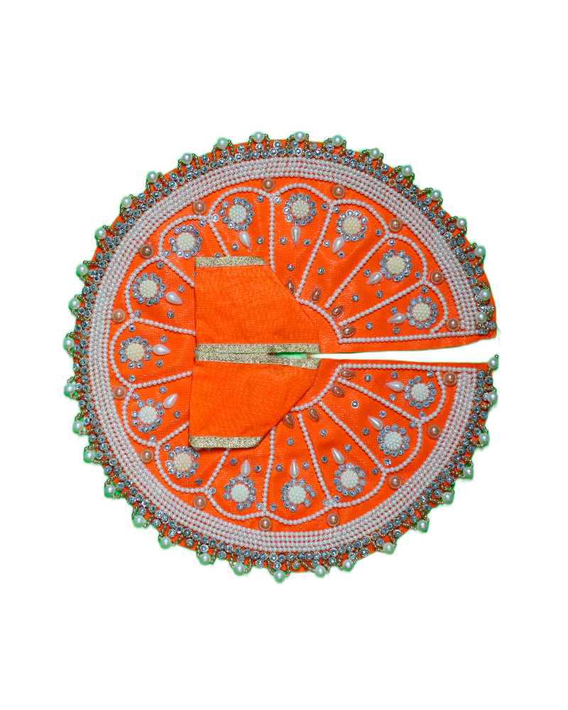 Beautiful Design Orange Laddu Gopal Dress