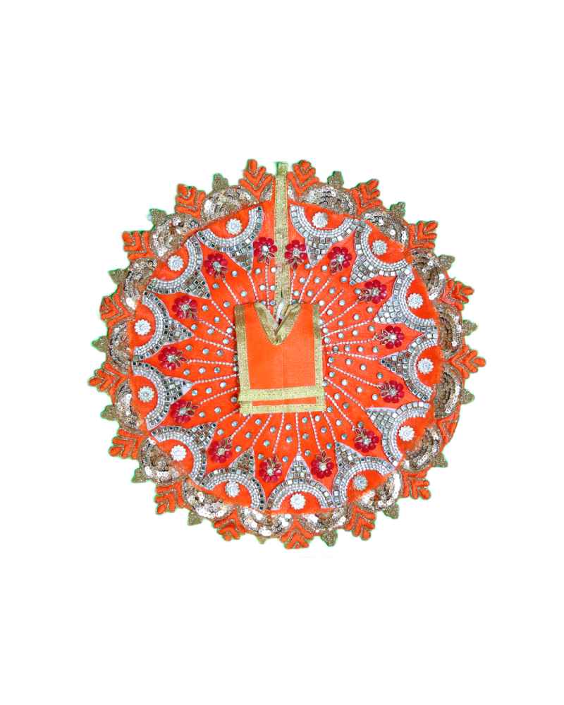 Orange Laddu Gopal Dress With Stone And Bead Work