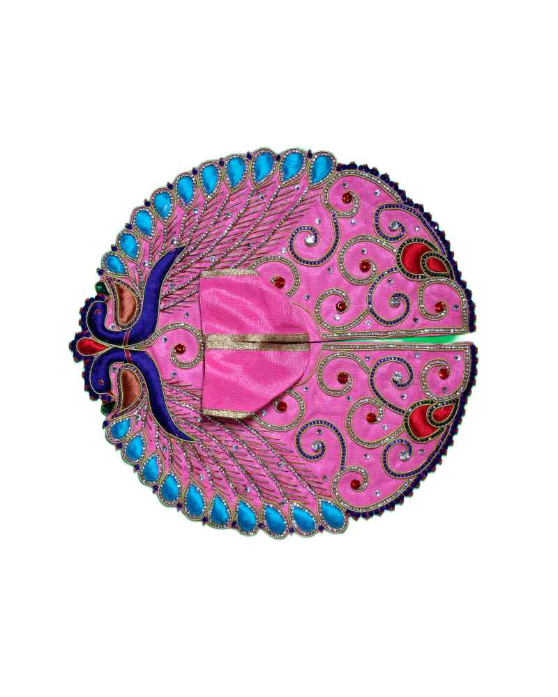 Pink Laddu Gopal Dress With Peacock Design