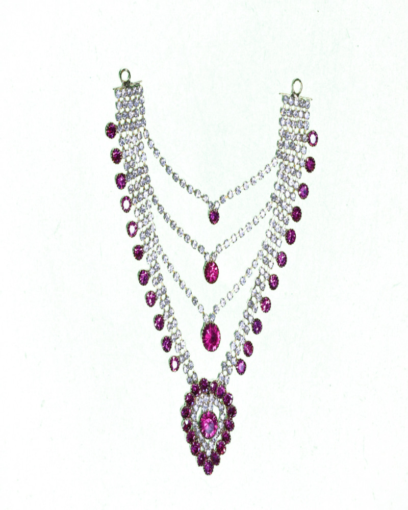 Pink Rhinestone Glistening Adornment Elegant Crystal Draping Piece