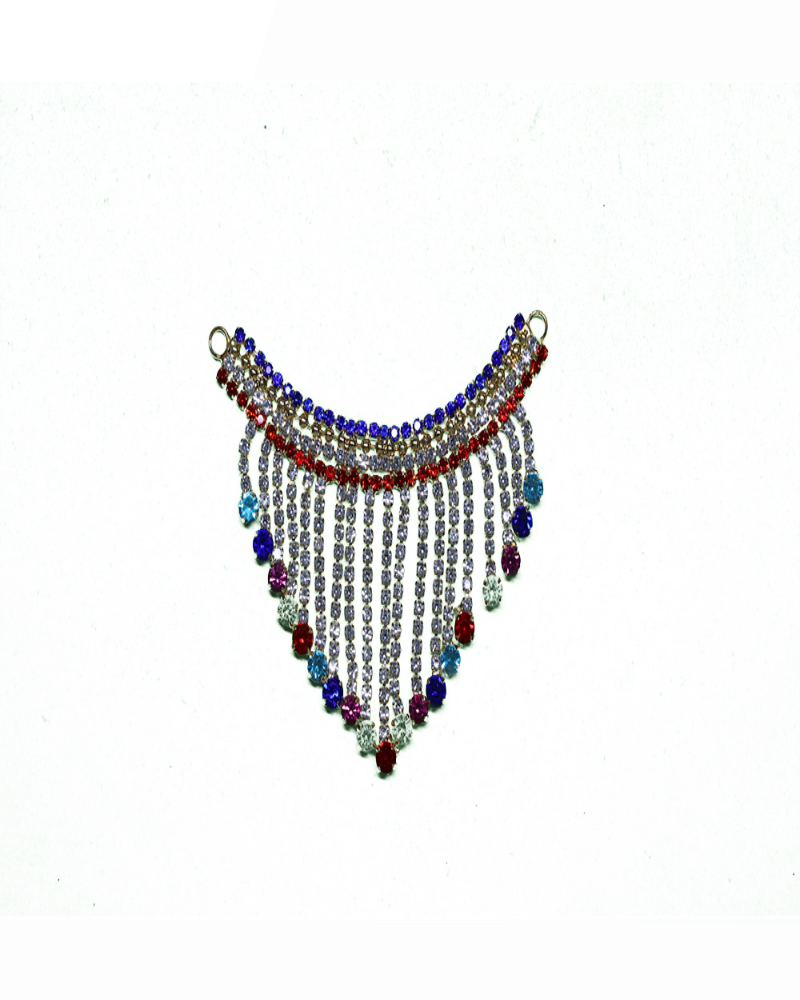 Rainbow Crystal Fringe Adornment Semi-circular Glamour Piece