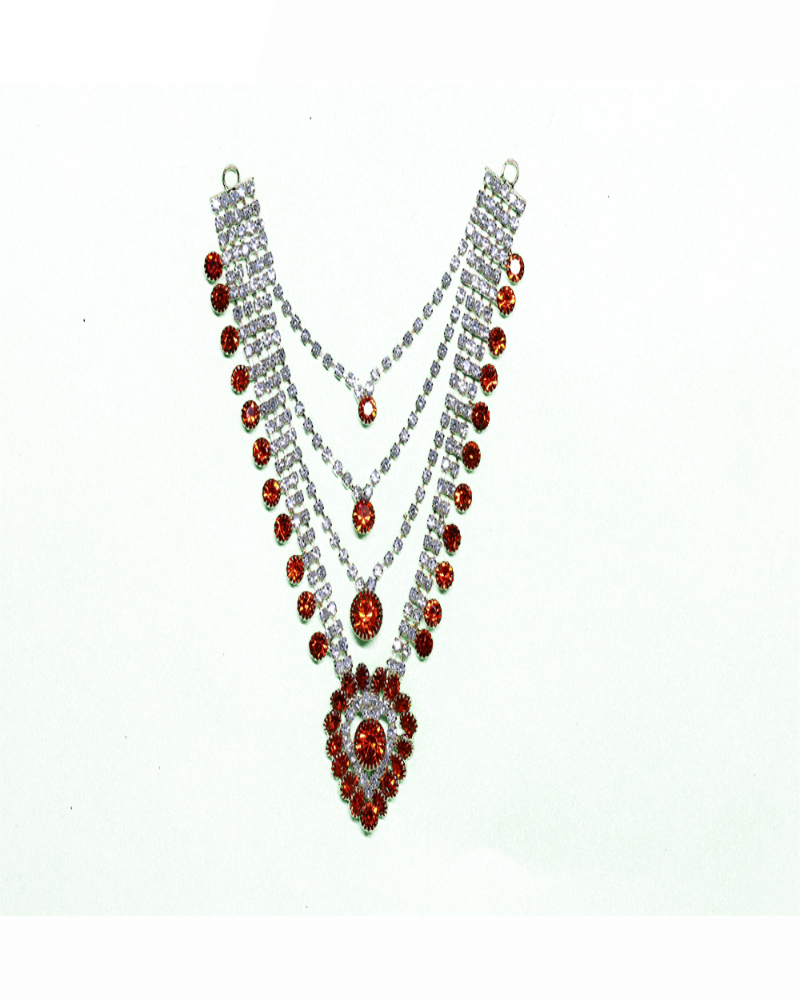 Red & White Stone Heart-shaped Adornment Dazzling Accent
