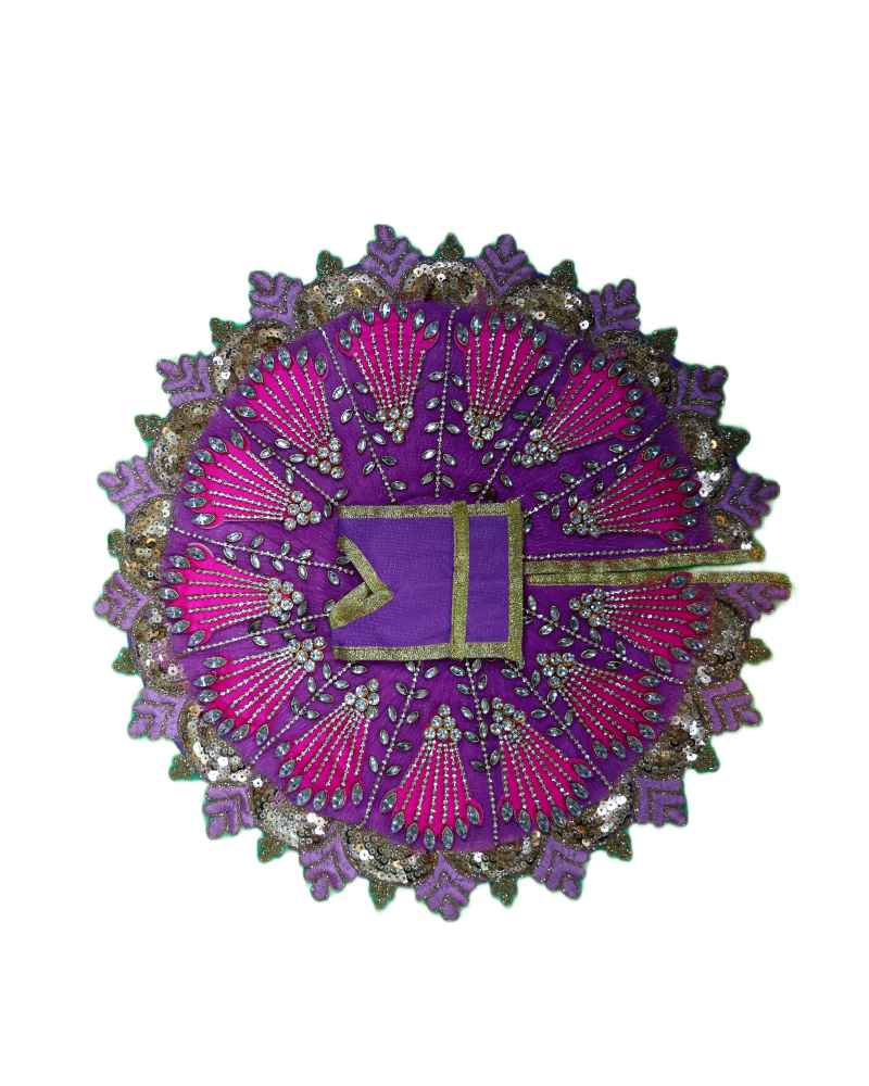 Round Style Purple Laddu Gopal Dress In Polyester Material