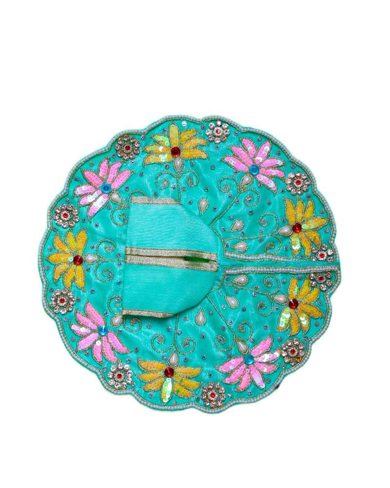 Stylish Flower Design Sky Blue Laddu Gopal Dress