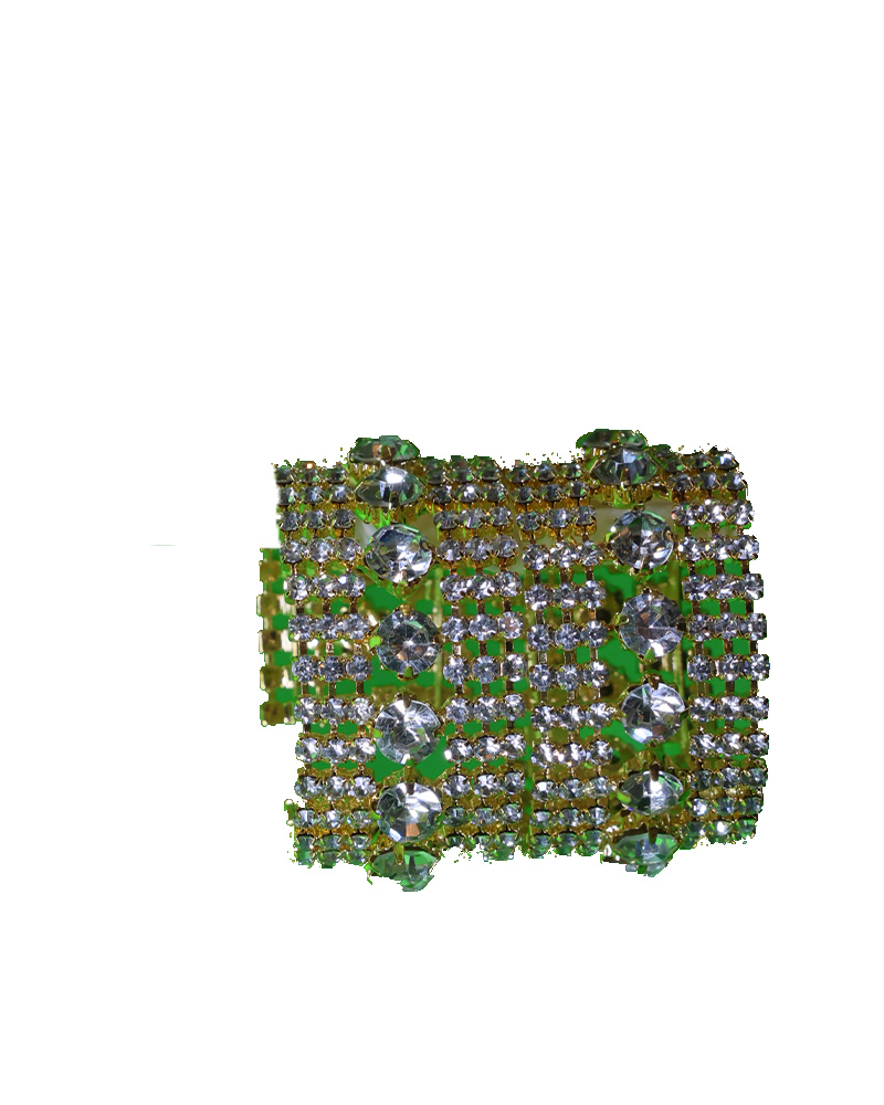 Sparkling Crystal Studded Gold Plated Bracelet Dazzling Statement Fashion Bangle