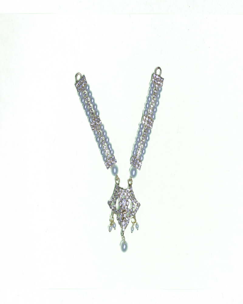 Sparkling Pearl & Stone Embellished Jewelry Piece