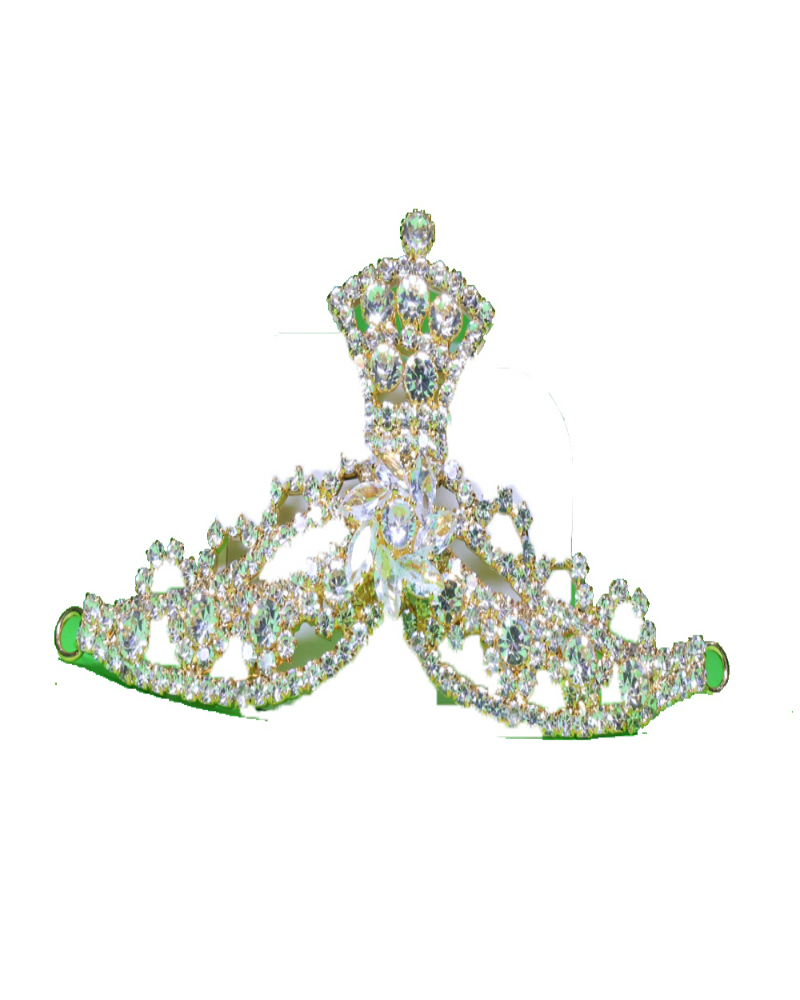 Sparkling White Stone Deity Crown With Unique Design