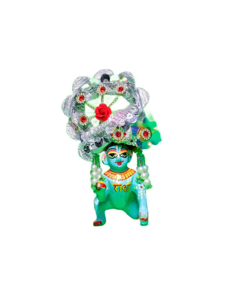 Stylish White Pugree For Laddu Gopal In Designer Look
